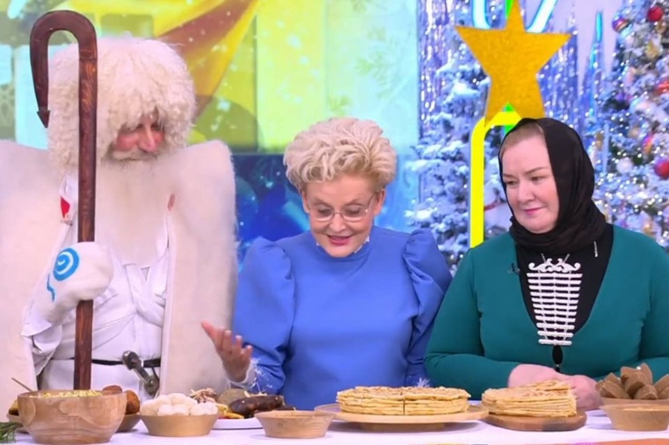    Чеченские повара угостили ведущих национальными блюдами. Фото: стоп-кадр Первого телеканала