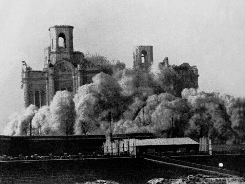 Взрыв храма Христа Спасителя. Владислав Микоша, 5 декабря 1931 года, г. Москва, ул. Волхонка, МАММ/МДФ.