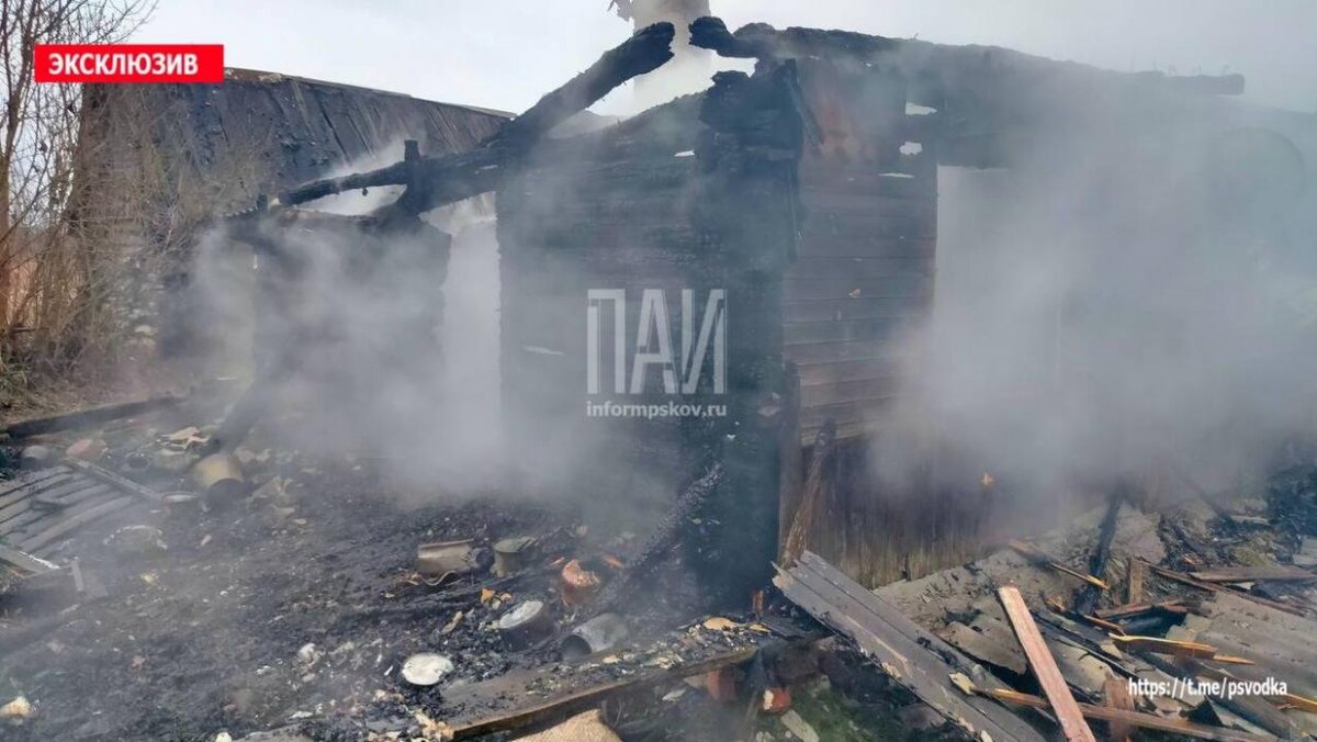 Фото с места пожара в Себежском районе, где обнаружили двух погибших
Фото: Telegram-канал «Псковская сводка. ПАИ»