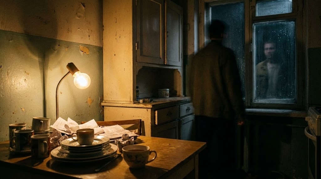 Три часа ночи. Когда дом говорит громче, чем твои мысли — и каждая немытая чашка становится зеркалом тревоги.