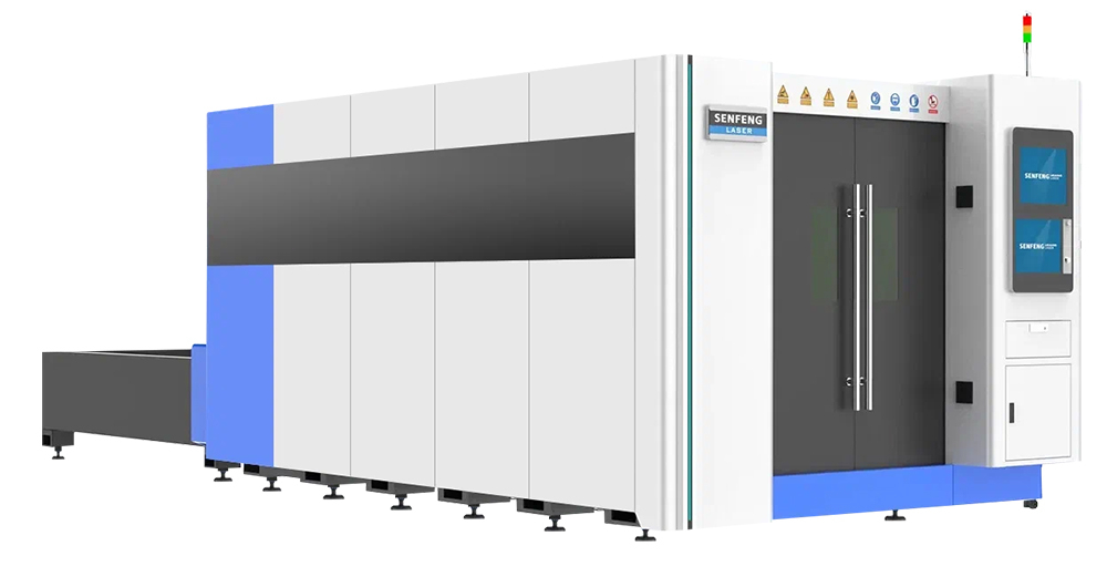 Высокомощный станок лазерной резки металла с защитой кабинетного типа и системой сменных столов. Рабочее поле 3000×1500 мм.
Мощность 12 кВт
Система управления FSCUT8000A