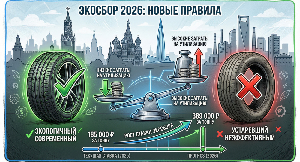 Экосбор на шины 2026: формула расчета и влияние на цены