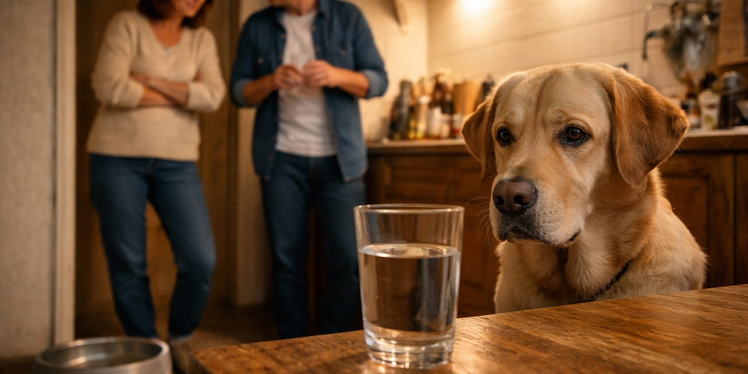 Пёс перестал пить воду из миски и требовал только из стакана хозяина. Смешно, пока не узнаёшь, чем “пахнет” этот стакан