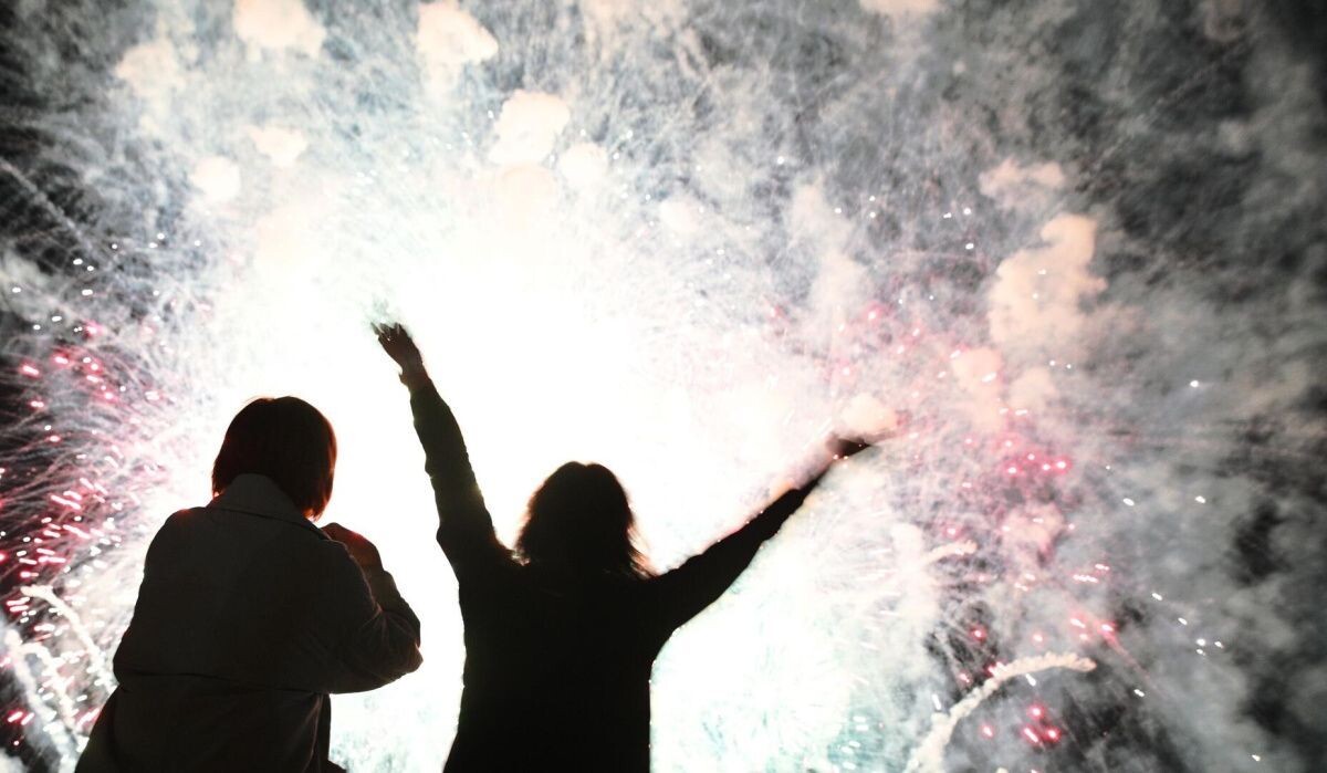     Люди смотрят салют . Источник: © РИА Новости Автор фото: Алексей Филиппов