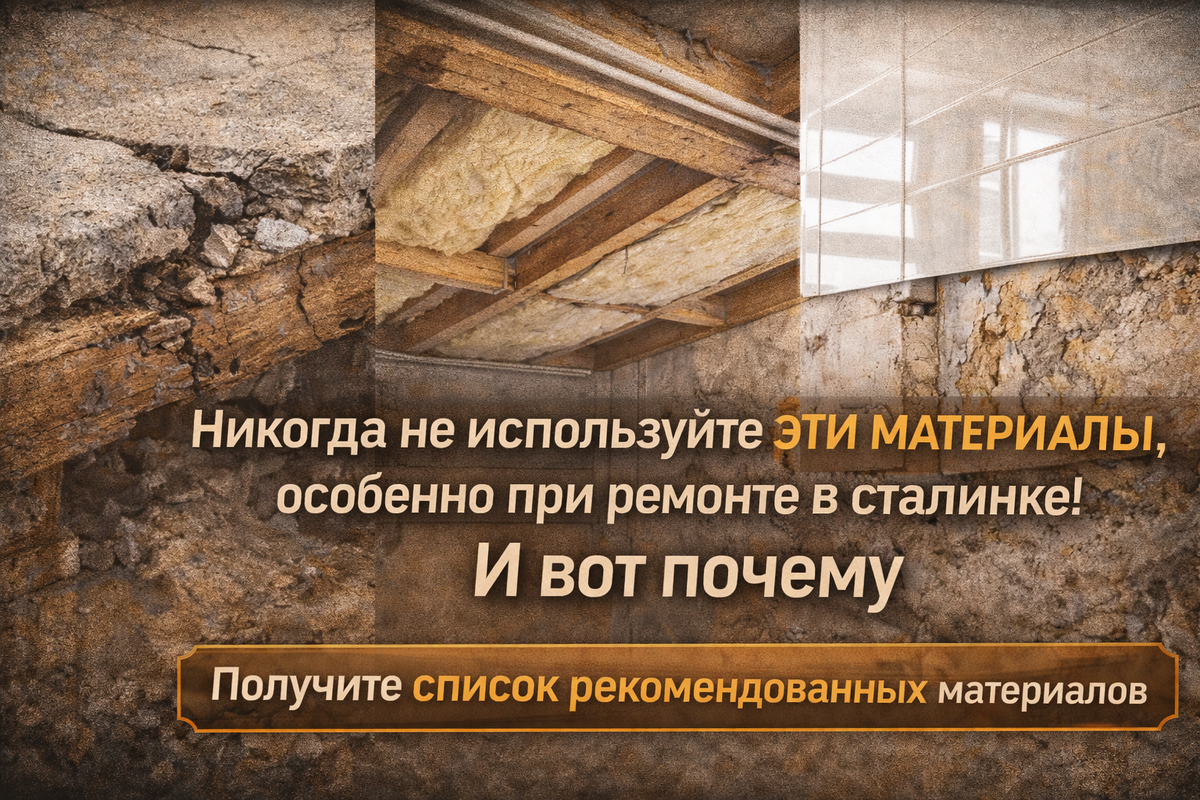 Никогда не используйте эти материалы, особенно при ремонте в сталинке! И вот почему