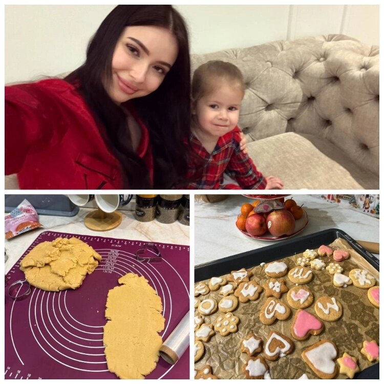 Мария Ильюхина печет новогодние пряники с дочкой Машей📷
