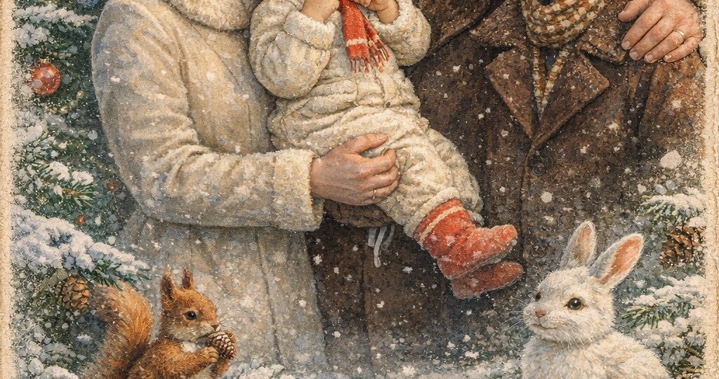 Новогодняя открытка в стиле 50х, БЕСПЛАТНАЯ инструкция🎄