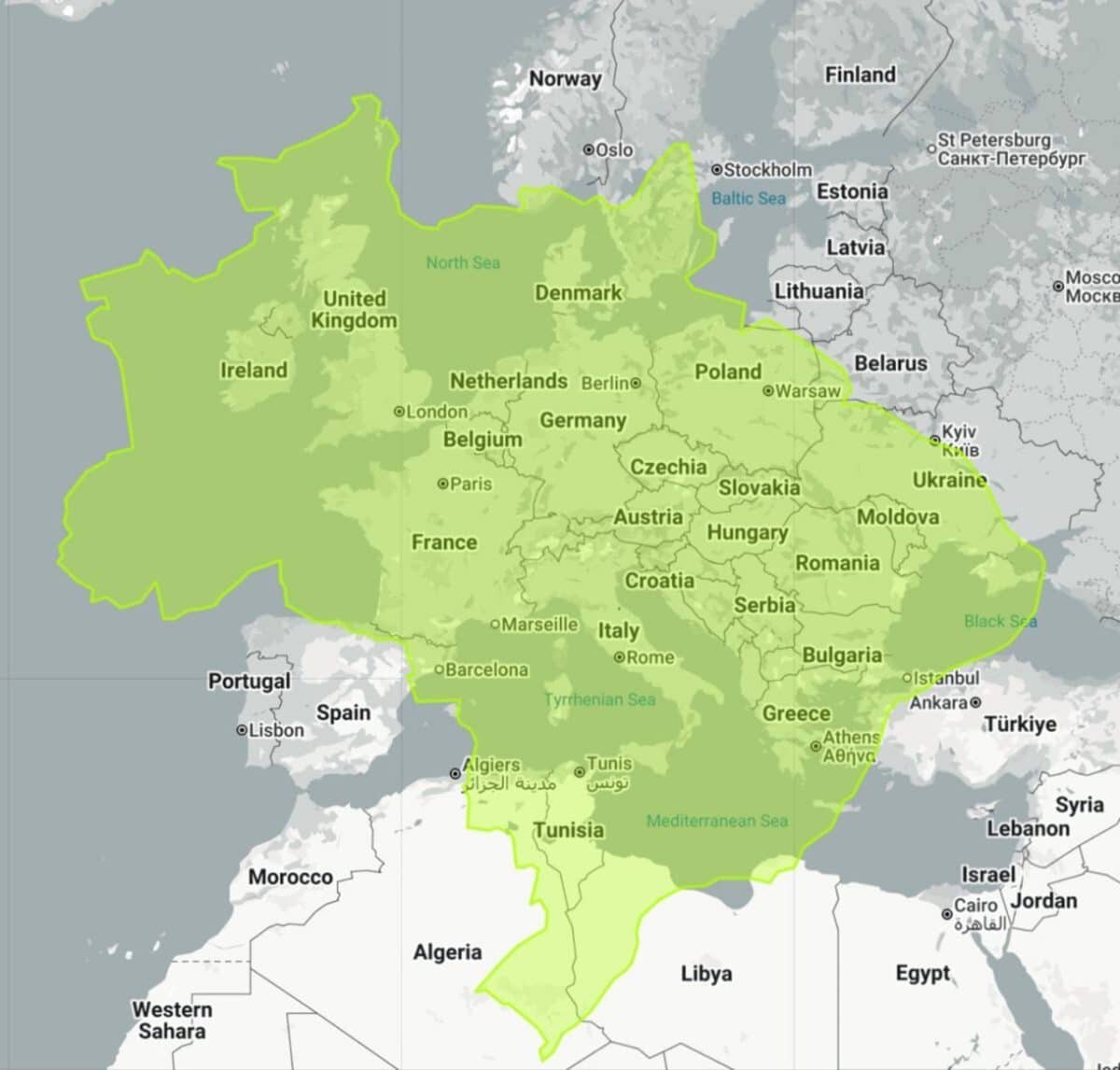    Инфографика: сравнение площади Бразилии и Европы / © The True Size
