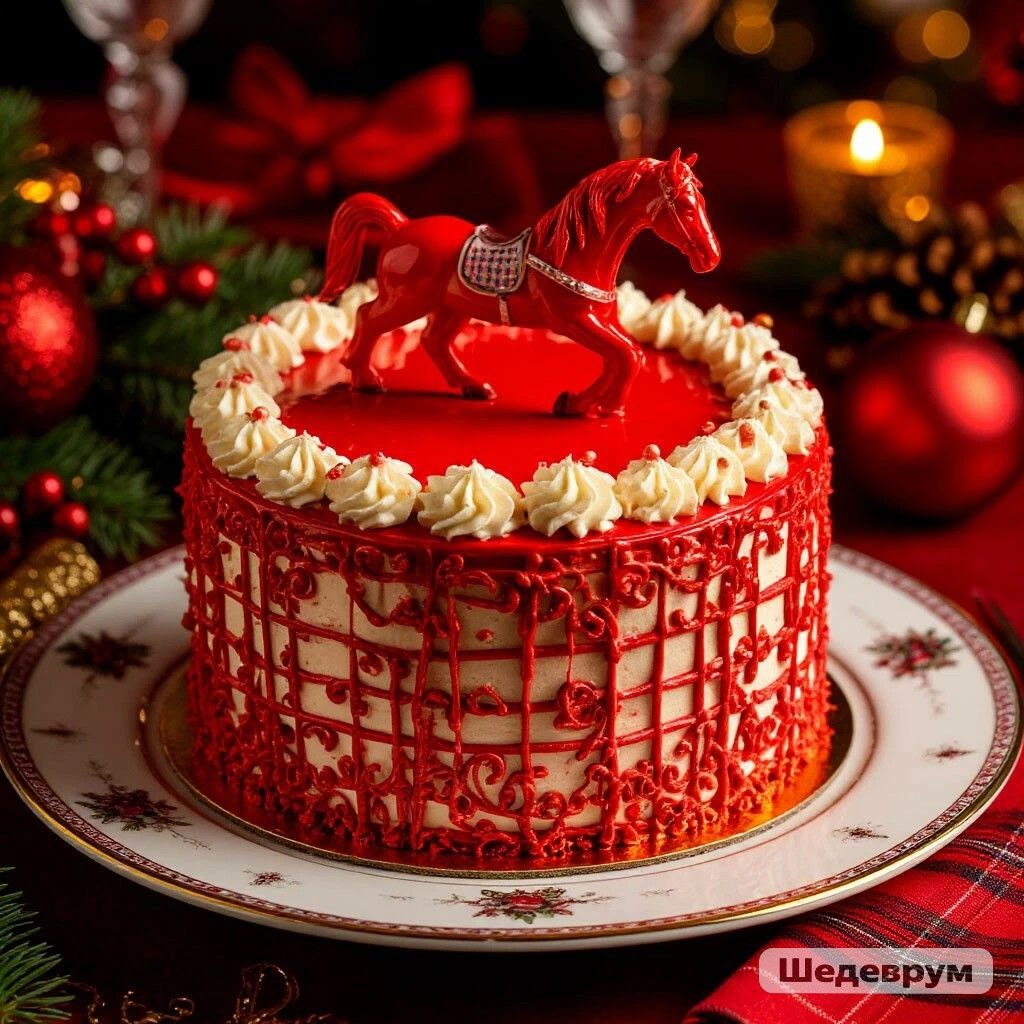 Новогодний исторический торт "Эстерхази", изображение сгенерировано ИИ