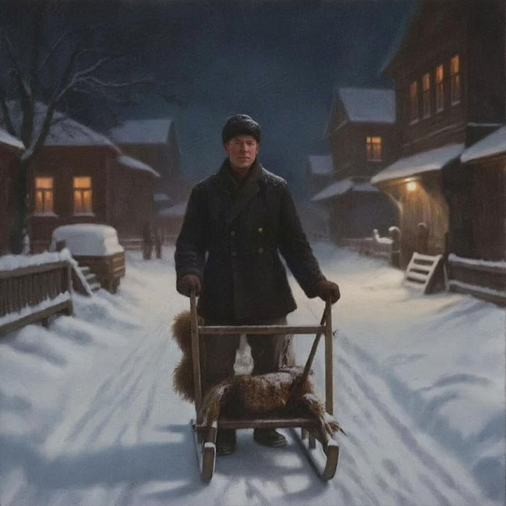 Так видит Есенина в санях зимой ИИ