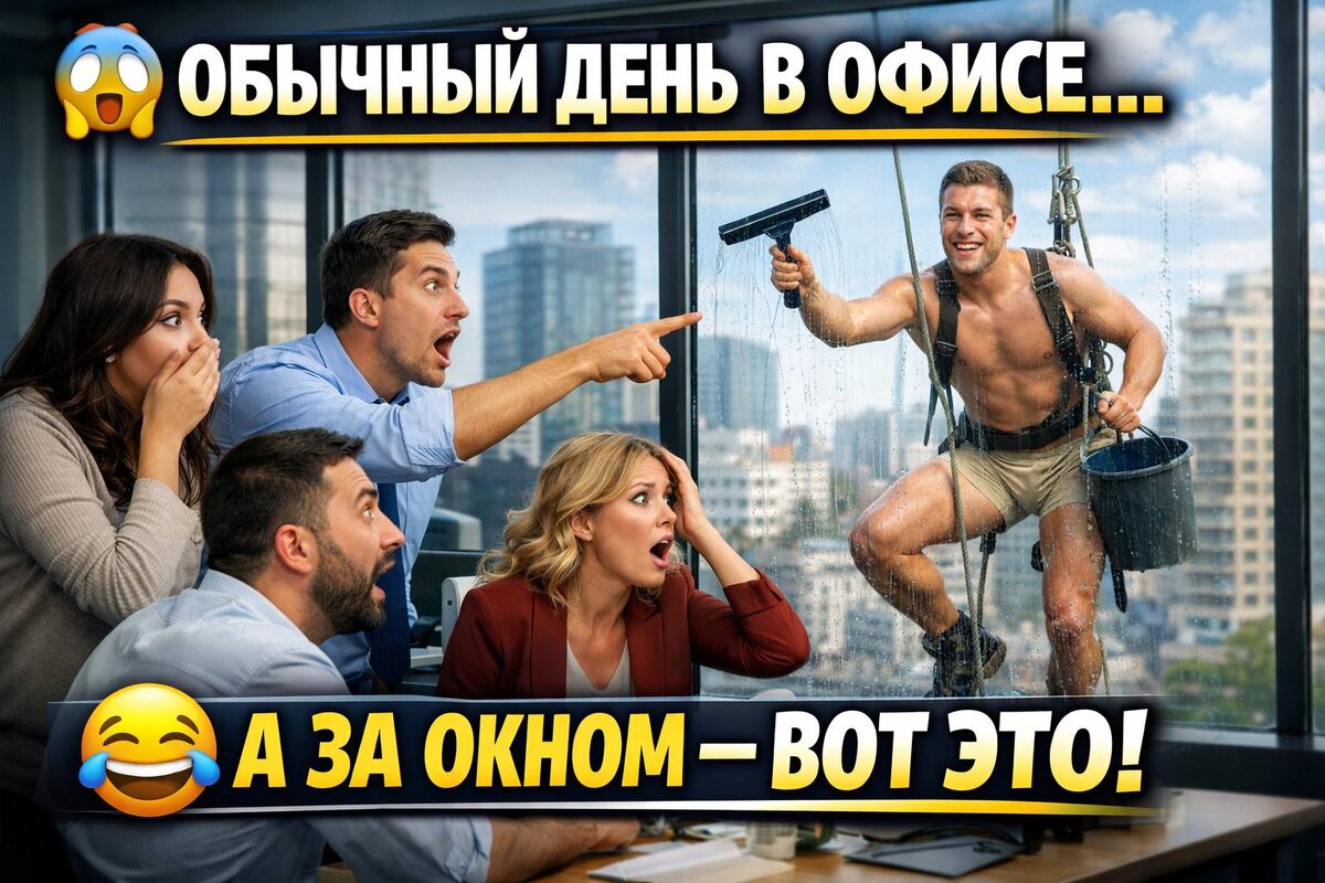 😂 Они работали спокойно… пока не посмотрели в окно 😳
