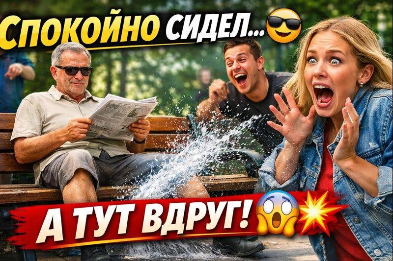 🤣 Просто читал газету… А потом случился ЭТОТ пранк 💦 Реакции прохожих бесценны