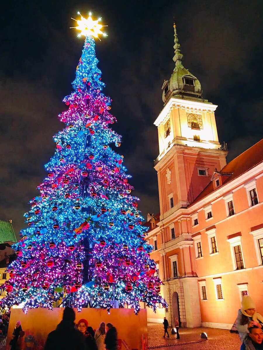Ёлка на площади у Королевского замка. Варшава. Декабрь 2025 г. 
