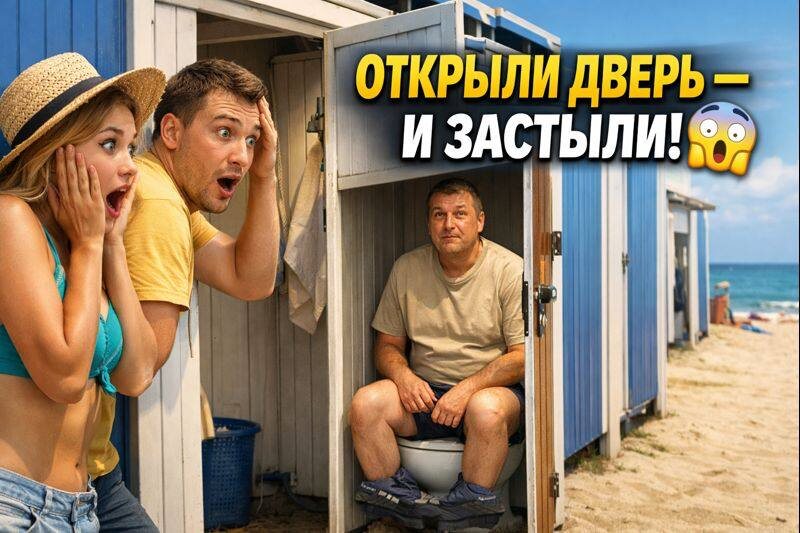 😂🏖 Пляжная будка для переодевания пошла не по плану!