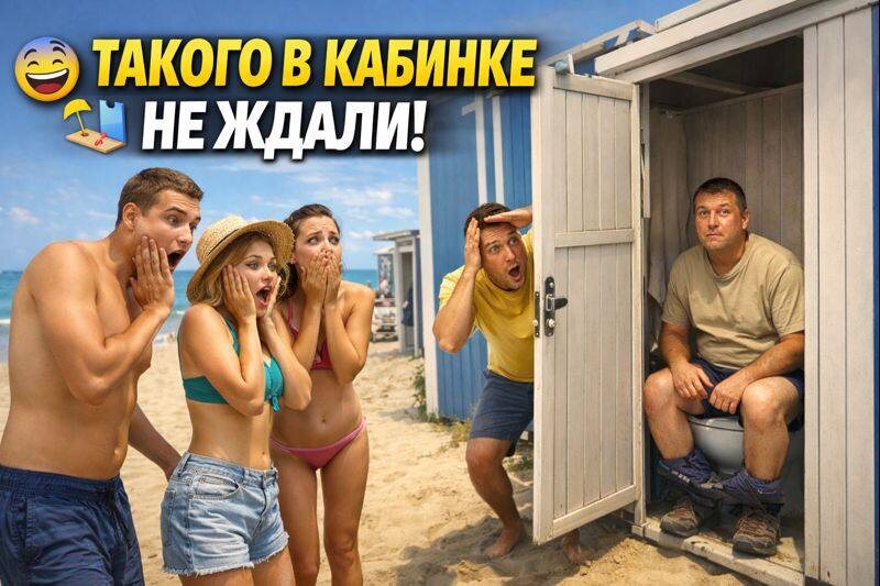 😂🏖 Пляжная будка для переодевания пошла не по плану!