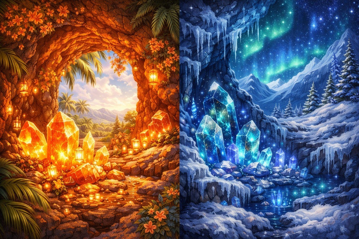 Пещеры камней в разных частях света в Рождество 