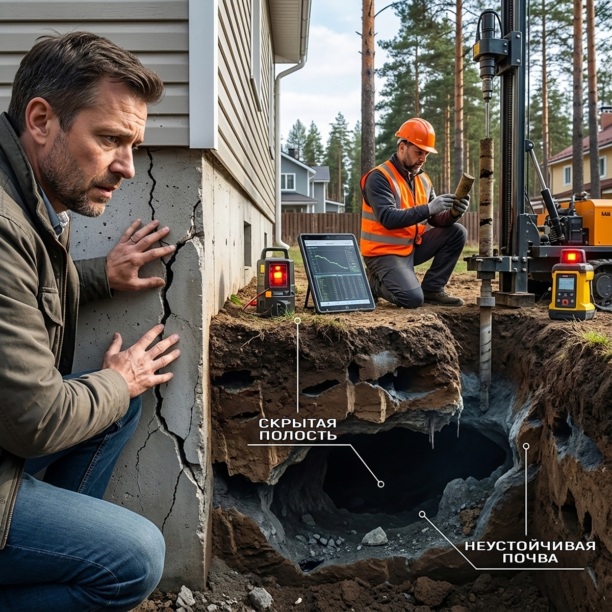 Подземный обвал фундамента