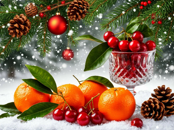 Новый год с запахом мандаринов. Моя картинка из нейросетей