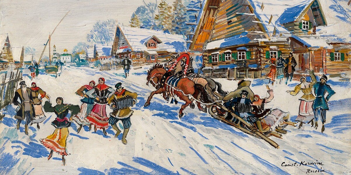 К. Коровин. Русская деревня зимой. 1930-е годы