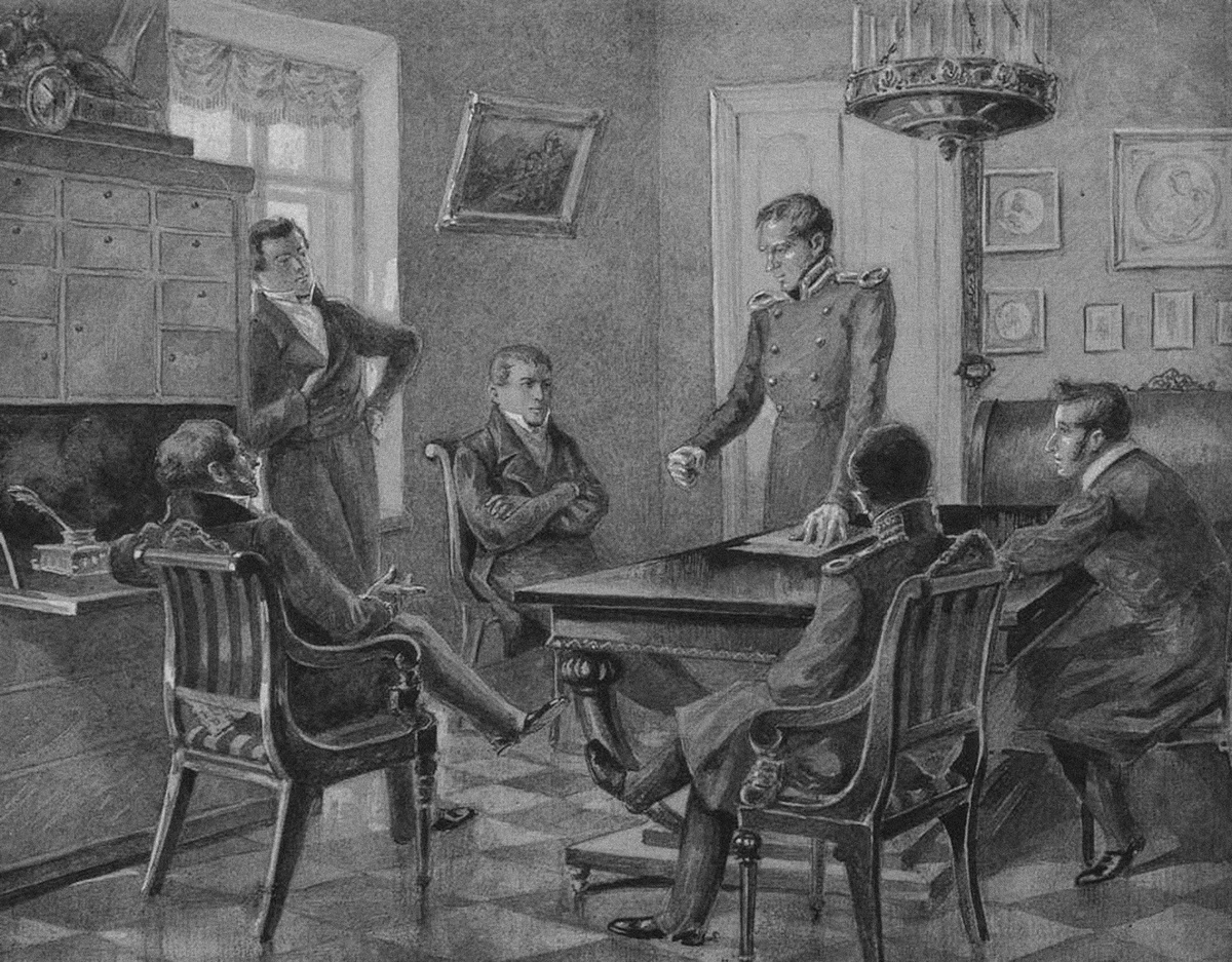     Выступление Павла Пестеля на встрече Северного общества декабристов в Петербурге / Fine Art Images / Heritage Images / Getty Images