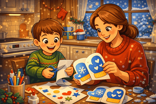 Создаем открытку варежки