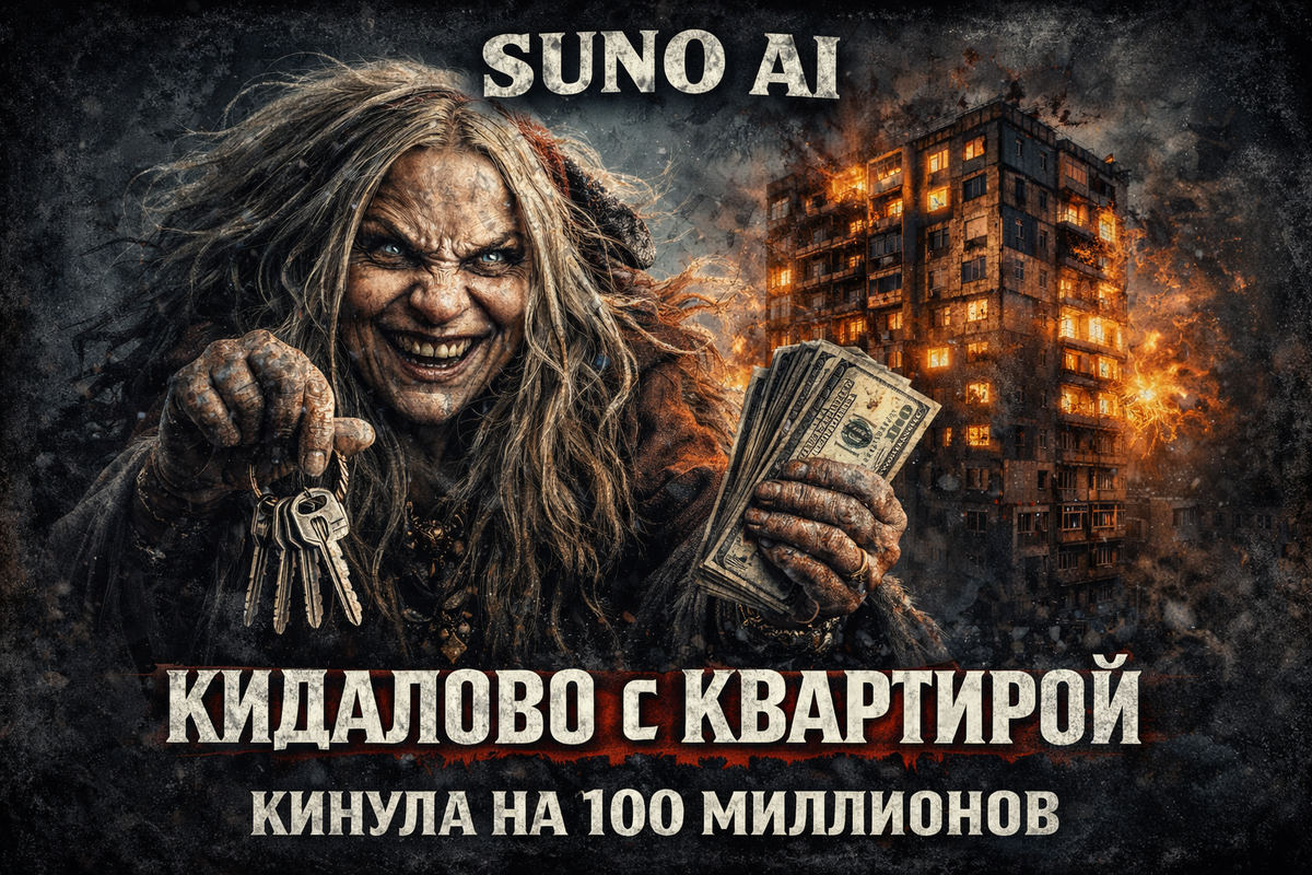 Нейросеть Suno AI, которая обычно пишет о любви и мечтах, на этот раз вскрыла гнойник. Песня «Кидалово с квартирой» — не просто трек, а громкая социальная сатира, упакованная в форму блатного шансона. Она озвучивает главную городскую легенду последних лет: что законы пишутся не для всех, а статус и связи могут перевернуть любую, даже самую чистую сделку. Давайте разберем этот мощный текст.