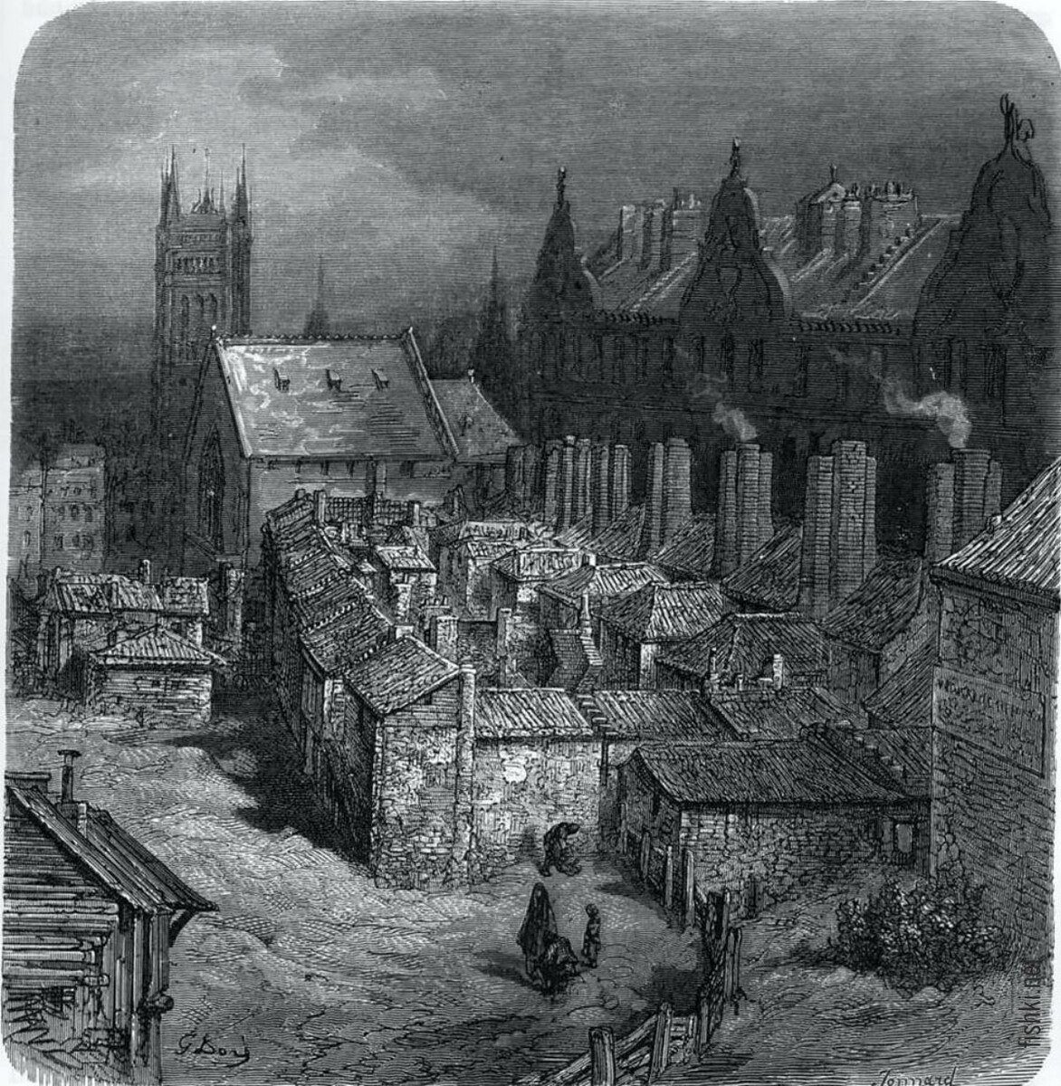 Гюстав Доре. Акр Дьявола. Иллюстрация из книги «Лондон: паломничество».