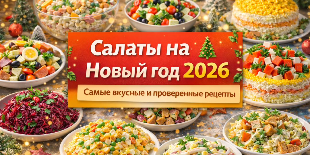 Салаты на Новый год 2026: 12 вкусных и проверенных рецептов для праздничного стола
