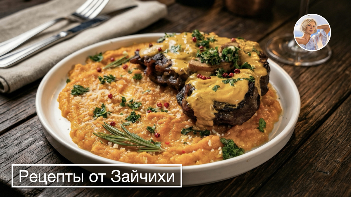 Оссобуко с пюре из батата - тушеное мясо с картофельным пюре