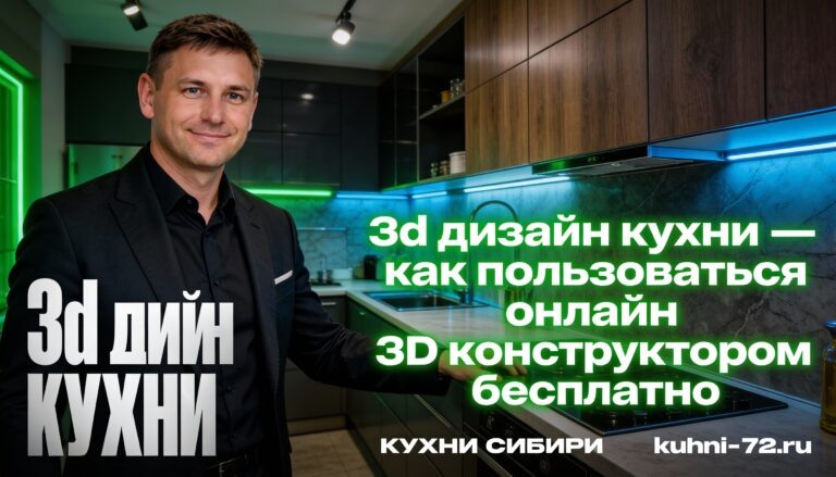    Визуализация 3D дизайна кухни с помощью бесплатного онлайн конструктора. Александр