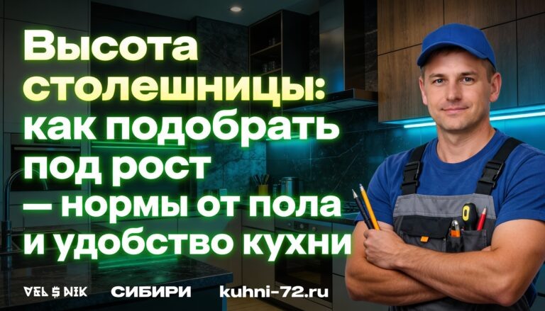    Подбор высоты столешницы по росту для комфортной работы на кухне Александр