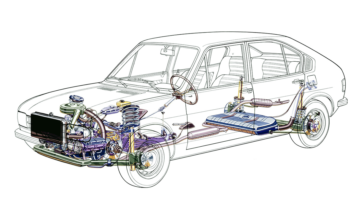 Alfasud включал в себя передний привод, оппозитный двигатель и дисковые тормоза на всех колесах