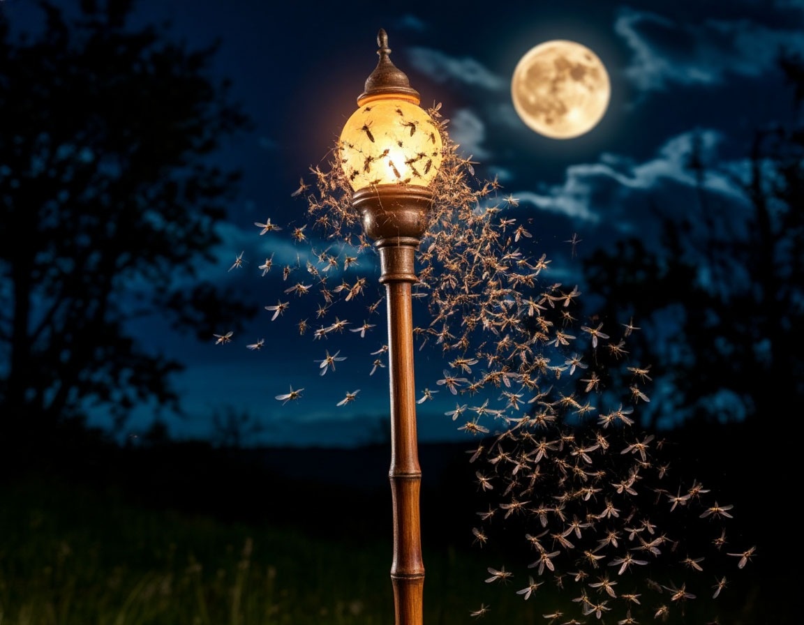 Иллюстрация магии ловли комаров (свет не нужен! только тепло)