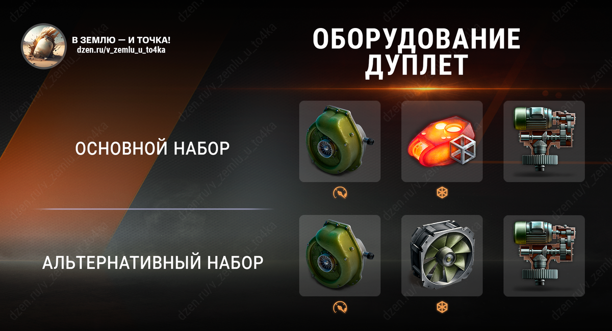 Оборудование для Дуплет (Мир танков)