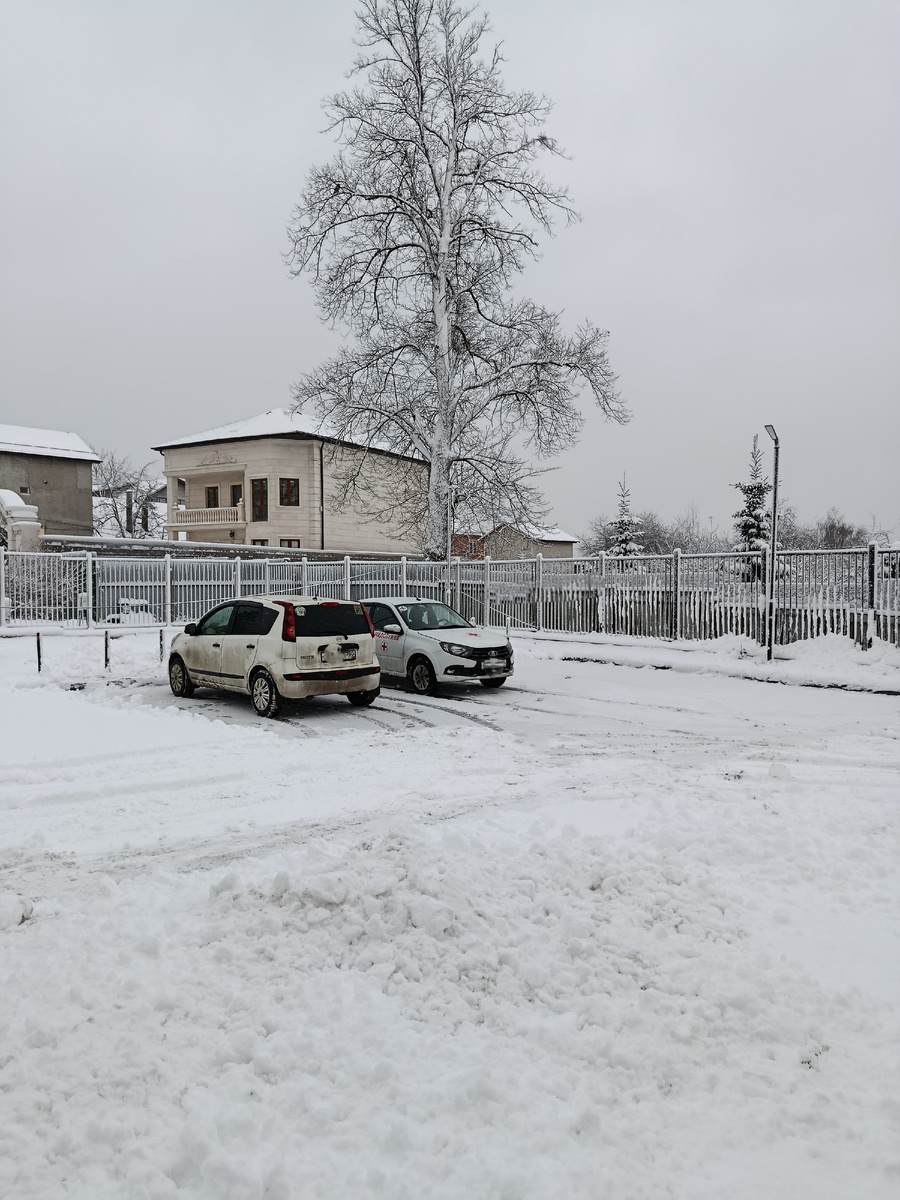 К полудню всю территорию охранник расчистил