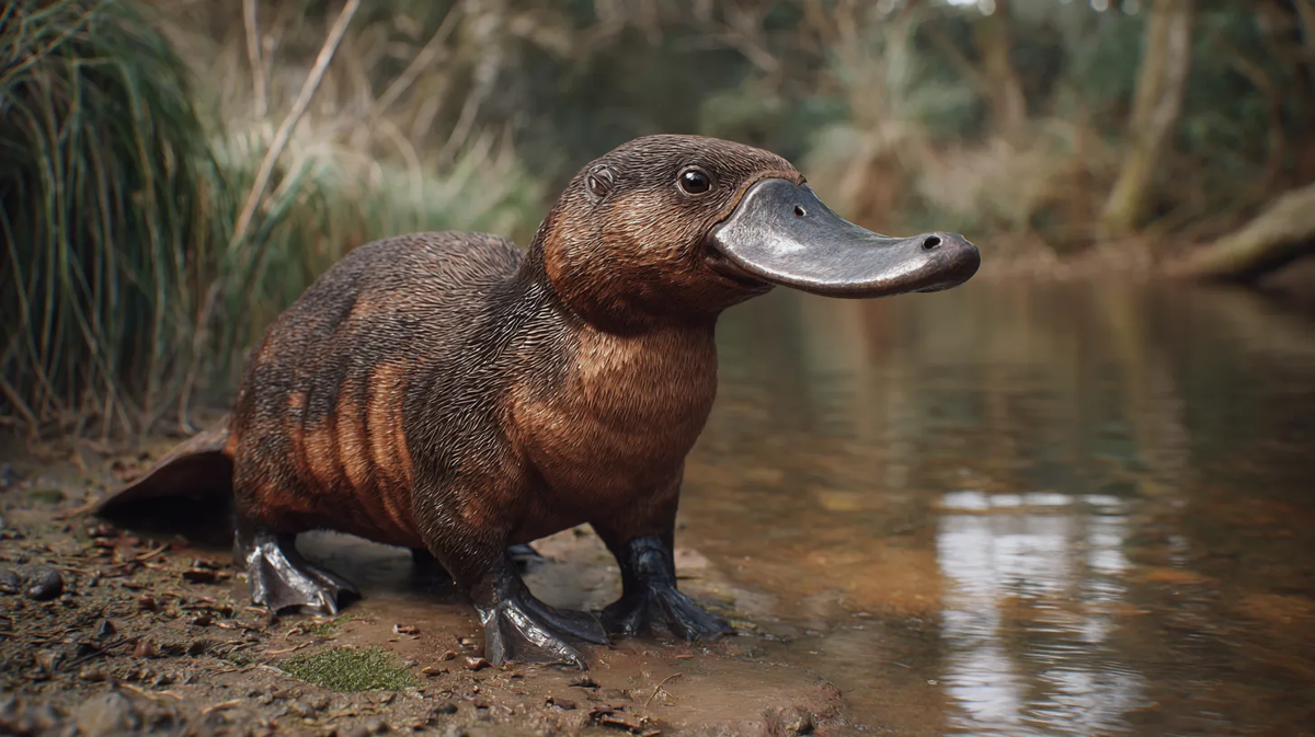 Утконос в естественной среде обитания