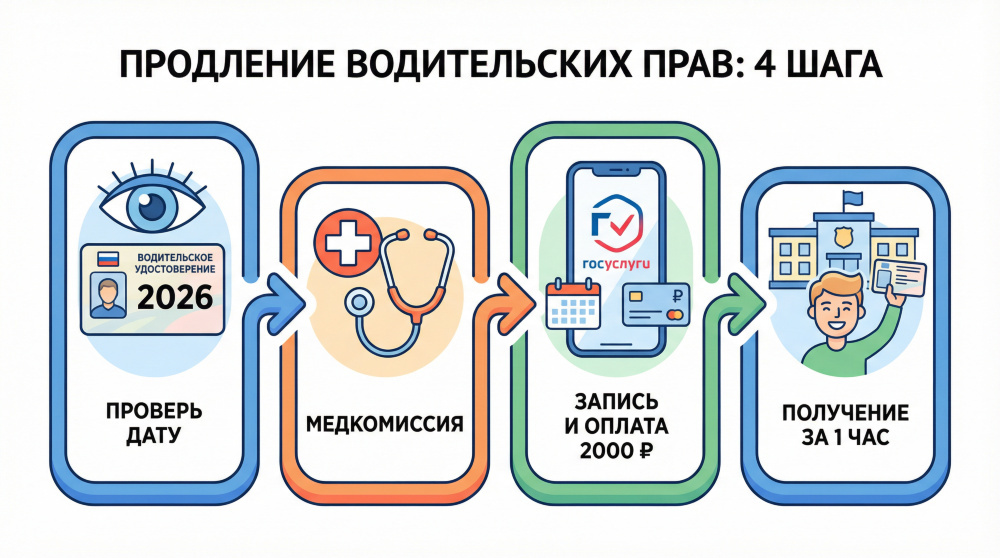    Простой алгоритм из 4 шагов гарантирует получение новых прав без стресса и штрафов