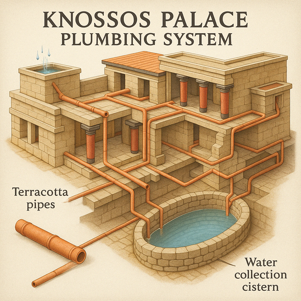 Проект Кносского водопровода изобретателя Дедала на острове Крит