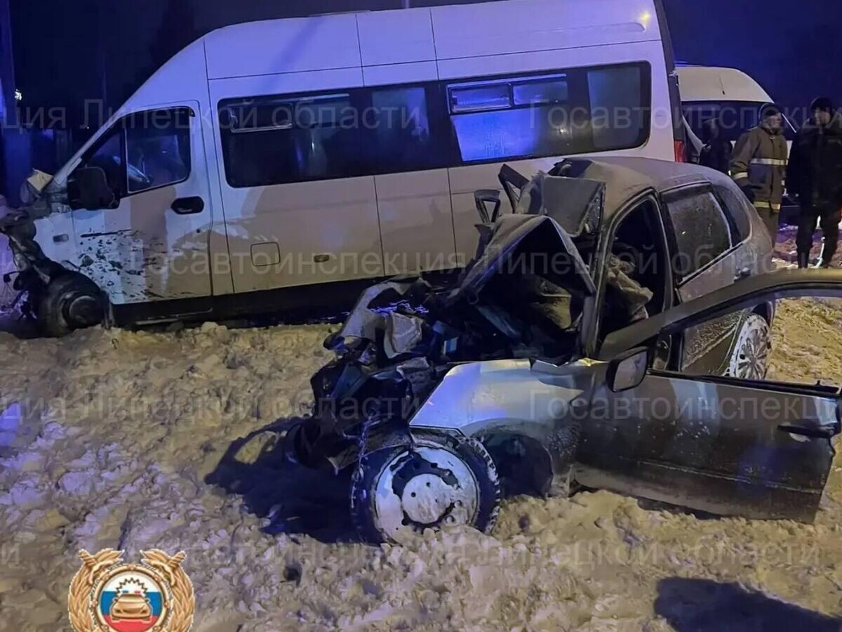    ДТП на выезде из села Сухая Лубна в Липецкой области | © Фото : Госавтоинспекция Липецкой области/Telegram