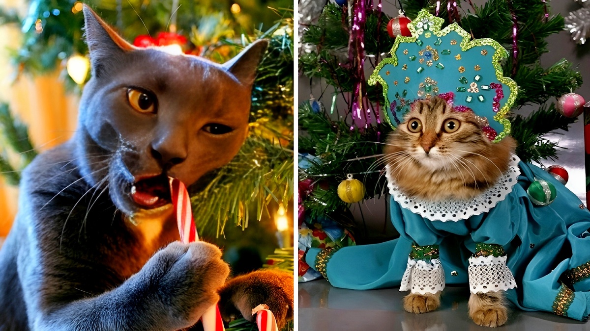 20 смешных фото новогодних котов, которые встречают Новый год лучше вас