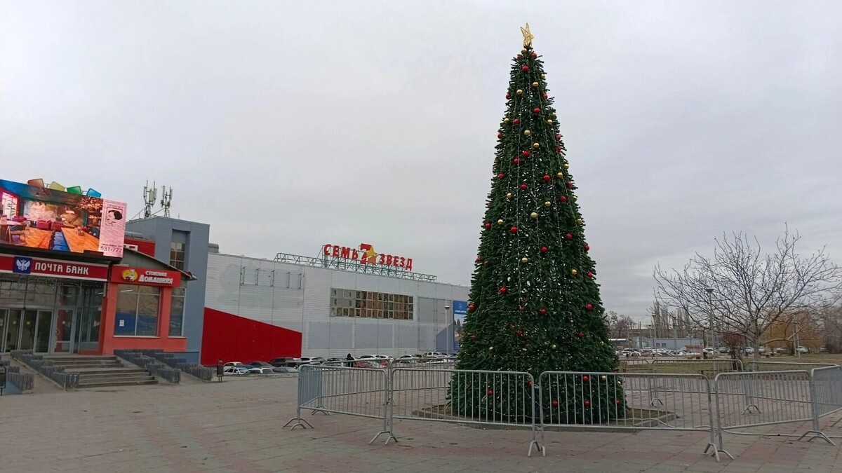    Ёлка около ТРК «Семь звёзд»   Сергей Матанцев / novostivolgograda.ru
