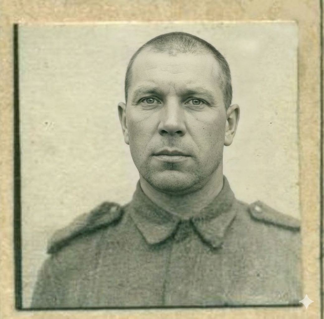 Последнее прижизненное фото Петра Яковлевича, восстановленное с помощью ИИ // Фото из семейного архива