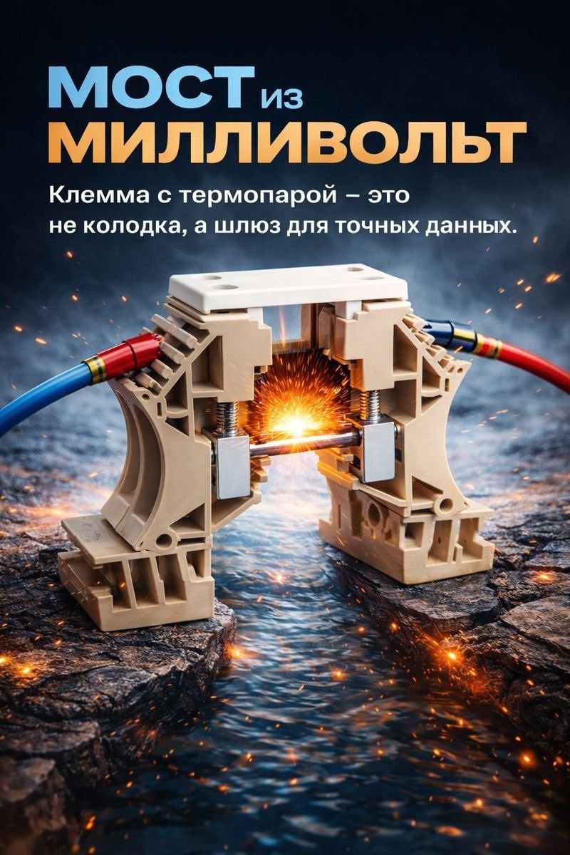 Клемма винтовая с термопарой UKJ-W2.5/TC-K с медными контактами UPUN