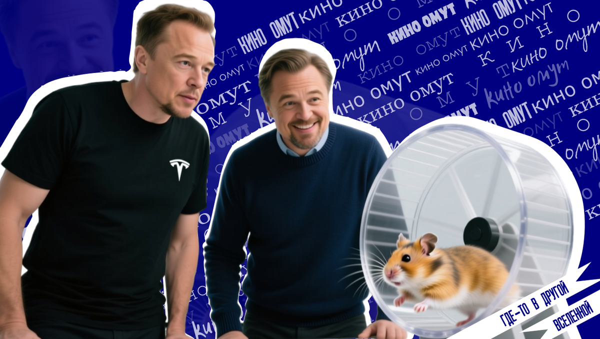 Илон Маск и Леонардо Ди Каприо где в другой вселенной создают инновации.