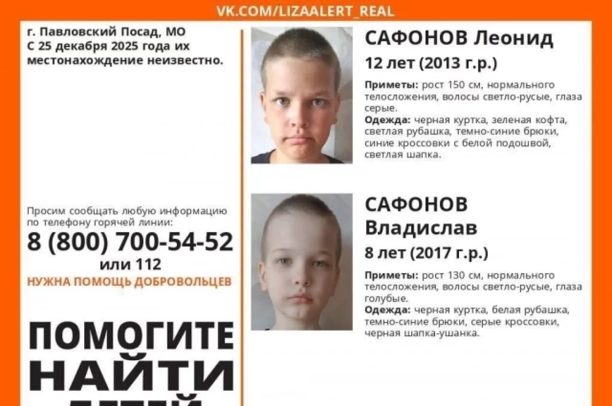    В Пермском крае ищут двух мальчиков, пропавших в Подмосковье