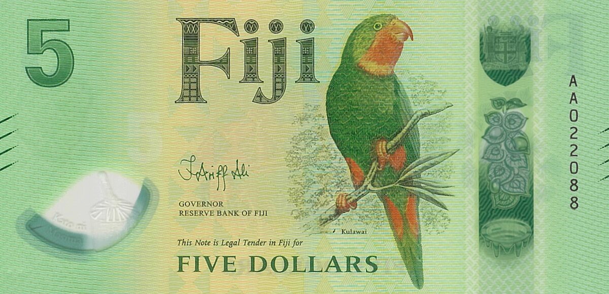 5 долларов Фиджи (лицевая сторона)