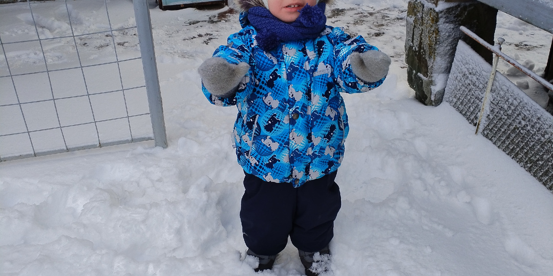 Как двойняшки реагировали на первый большой снег