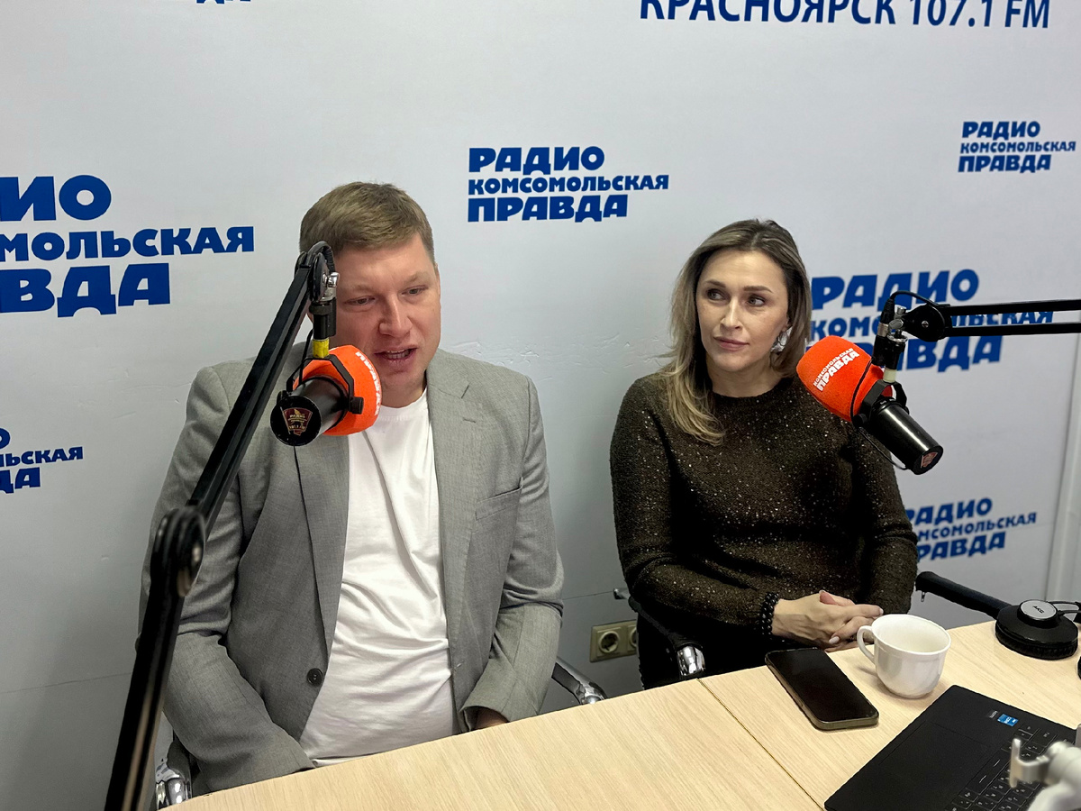 Запись интервью на радио «Комсомольская правда» в Красноярске