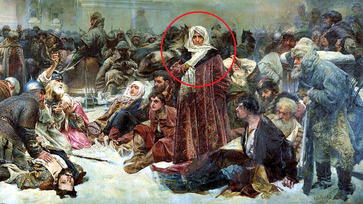 Клавдий Лебедев «Уничтожение Новгородского веча». Фрагмент/Третьяковская галерея