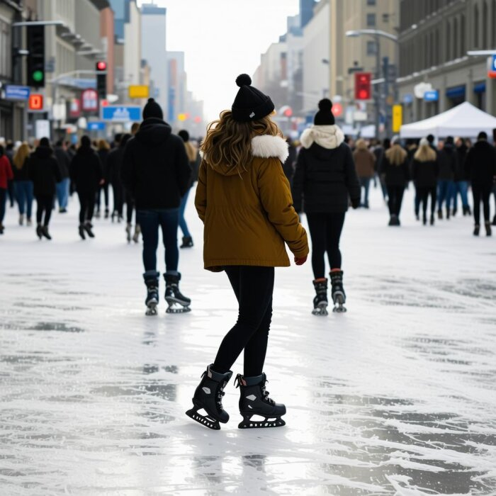 По улицам дальневосточных городов можно ездить на коньках / изображение сгенерировано нейросетью flyvi.io 